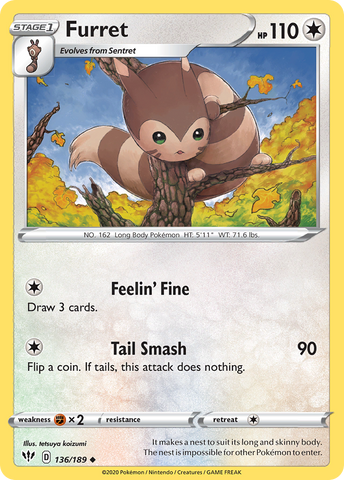 Furret (136/189) [Sword & Shield: Darkness Ablaze] - The Mythic Store | 24h Order Processing