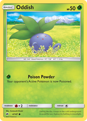 Oddish (4/147) [Sun & Moon: Burning Shadows] - The Mythic Store | 24h Order Processing
