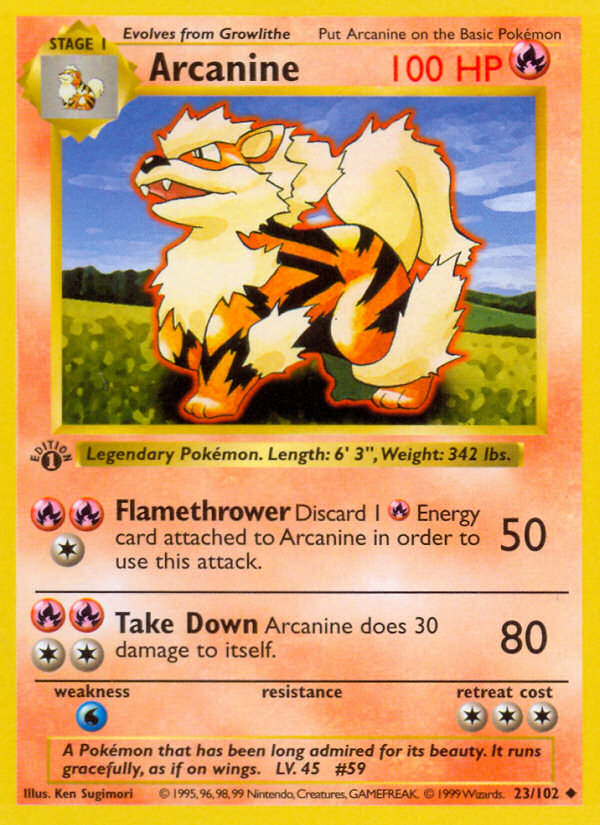 Arcanine (23/102) (Shadowless) [Base Set 1st Edition] - The Mythic Store | 24h Order Processing