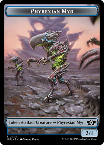 Phyrexian Myr // Wrenn and Realmbreaker Emblem Double-Sided Token [March of the Machine Tokens] - The Mythic Store | 24h Order Processing