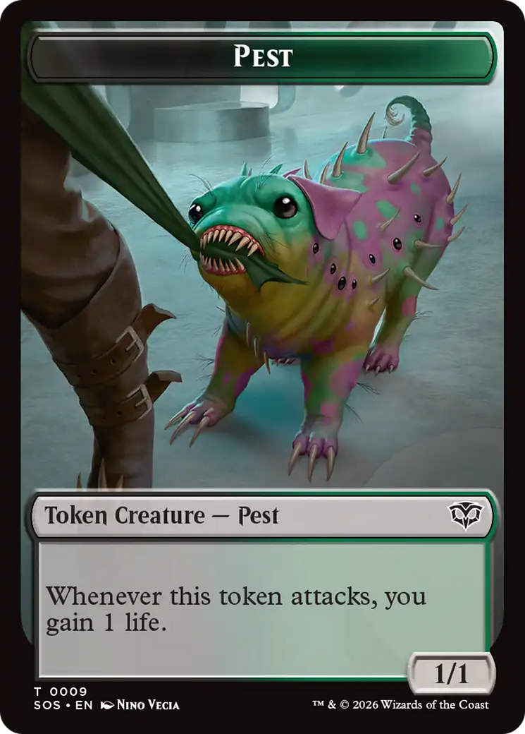 Fractal (0005) // Pest (0009) Double-Sided Token [Secrets of Strixhaven Tokens] - The Mythic Store | 24h Order Processing