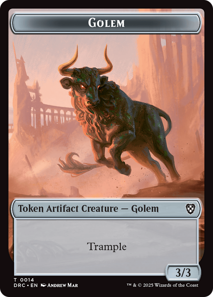 Golem (0014) // Golem (0015) Double-Sided Token [Aetherdrift Commander Tokens] - The Mythic Store | 24h Order Processing