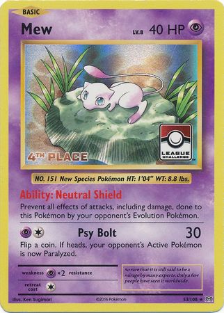 Mew (53/108) (League Promo 4th Place) [XY: Evolutions] - The Mythic Store | 24h Order Processing