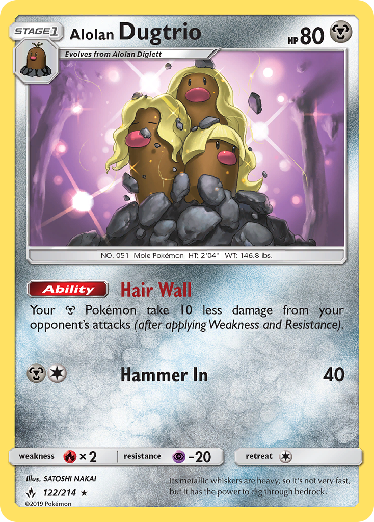 Alolan Dugtrio (122/214) [Sun & Moon: Unbroken Bonds] - The Mythic Store | 24h Order Processing