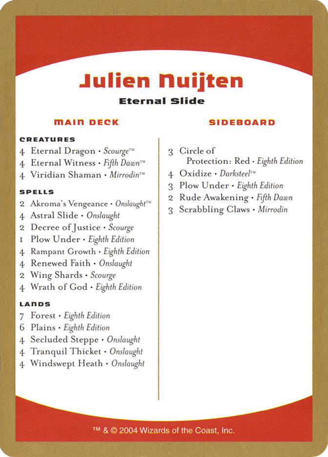 Julien Nuijten Decklist [World Championship Decks 2004] - The Mythic Store | 24h Order Processing