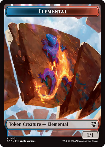 Elemental (0021) // Phyrexian Myr Double-Sided Token [Secrets of Strixhaven Commander Tokens] - The Mythic Store | 24h Order Processing