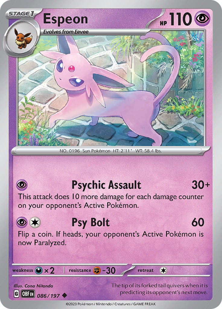 Espeon (086/197) [Scarlet & Violet: Obsidian Flames] - The Mythic Store | 24h Order Processing