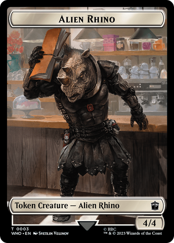 Alien Rhino // Clue (0021) Double-Sided Token [Doctor Who Tokens] - The Mythic Store | 24h Order Processing