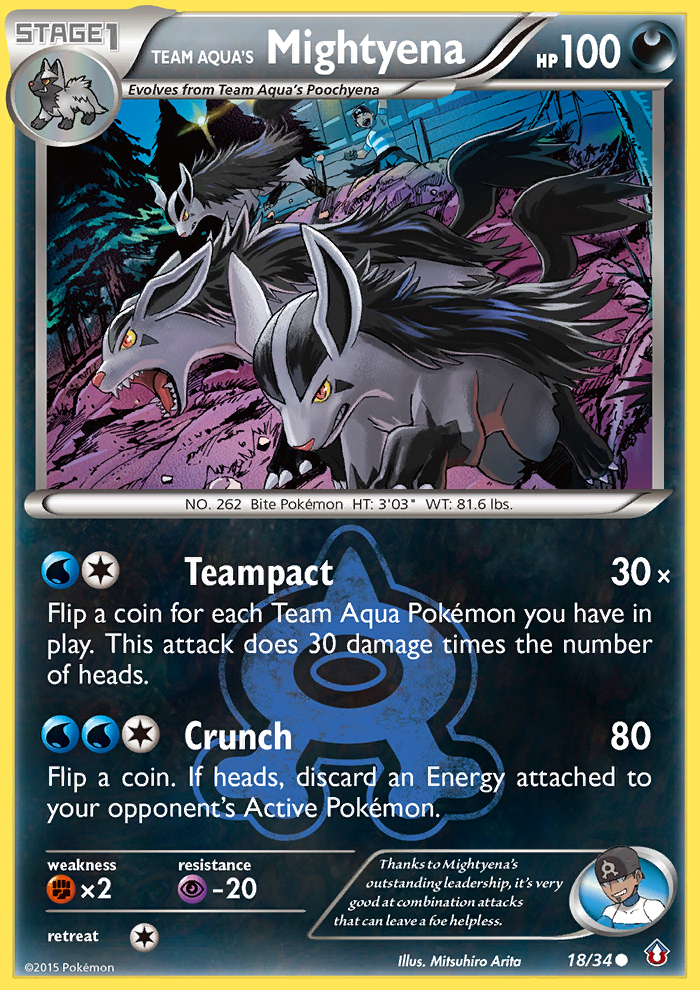Team Aqua's Mightyena (18/34) [XY: Double Crisis] - The Mythic Store | 24h Order Processing