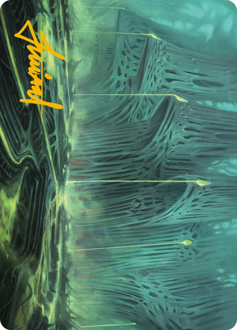 Swamp Art Card (Gold-Stamped Signature) [Phyrexia: All Will Be One Art Series] - The Mythic Store | 24h Order Processing