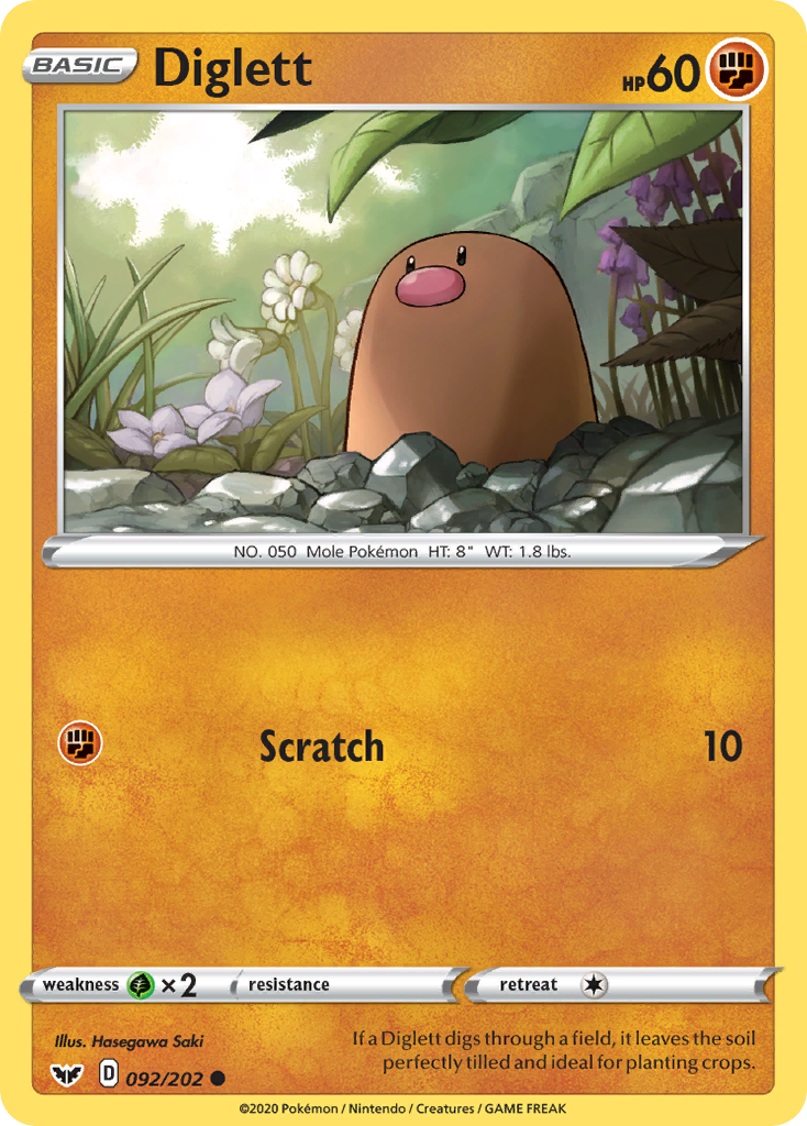 Diglett (092/202) [Sword & Shield: Base Set] - The Mythic Store | 24h Order Processing