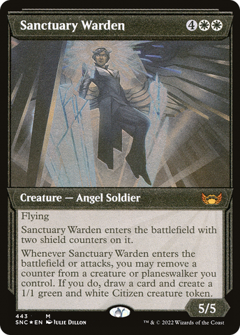 Sanctuary Warden (Showcase Art Deco Foil Etched) [Streets of New Capenna] - The Mythic Store | 24h Order Processing