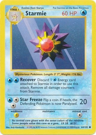 Starmie (64/102) [Base Set Shadowless Unlimited] - The Mythic Store | 24h Order Processing