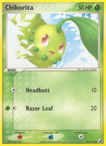 Chikorita (51/115) [EX: Unseen Forces] - The Mythic Store | 24h Order Processing