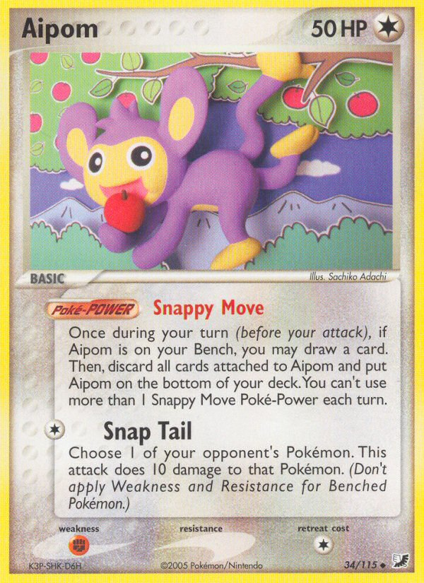 Aipom (34/115) [EX: Unseen Forces] - The Mythic Store | 24h Order Processing