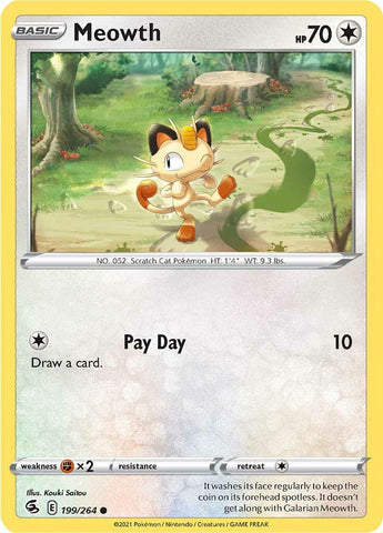 Meowth (199/264) [Sword & Shield: Fusion Strike] - The Mythic Store | 24h Order Processing