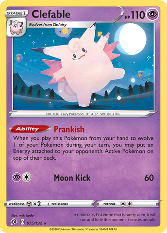 Clefable (075/192) [Sword & Shield: Rebel Clash] - The Mythic Store | 24h Order Processing