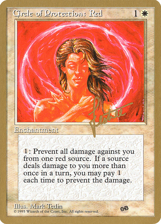 Circle of Protection: Red (Bertrand Lestree) (SB) (4ED) [Pro Tour Collector Set] - The Mythic Store | 24h Order Processing