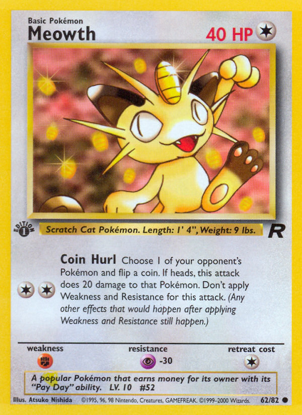 Meowth (62/82) [Team Rocket 1st Edition] - The Mythic Store | 24h Order Processing