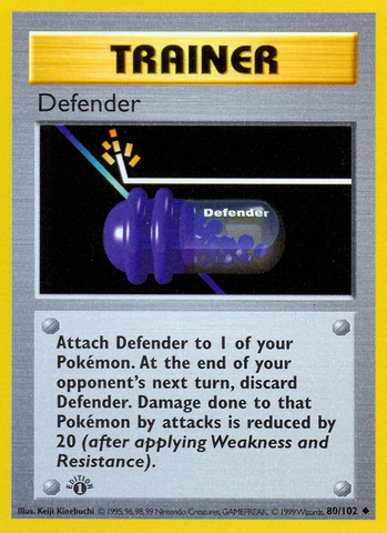 Defender (80/102) (Shadowless) [Base Set 1st Edition] - The Mythic Store | 24h Order Processing