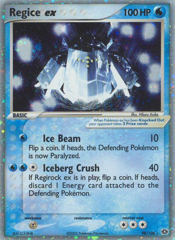 Regice ex (98/106) [EX: Emerald] - The Mythic Store | 24h Order Processing