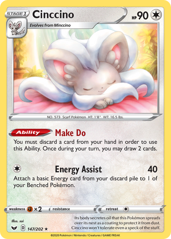 Cinccino (147/202) [Sword & Shield: Base Set] - The Mythic Store | 24h Order Processing