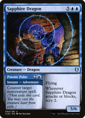 Sapphire Dragon // Psionic Pulse [Commander Legends: Battle for Baldur's Gate] - The Mythic Store | 24h Order Processing