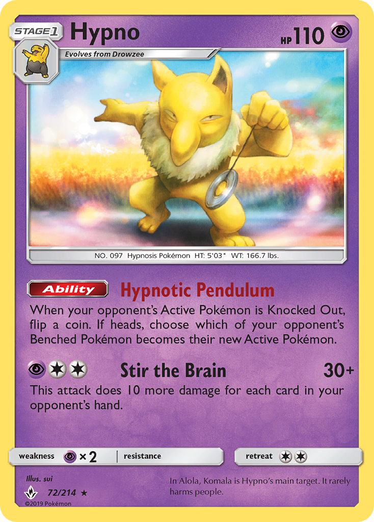 Hypno (72/214) [Sun & Moon: Unbroken Bonds] - The Mythic Store | 24h Order Processing