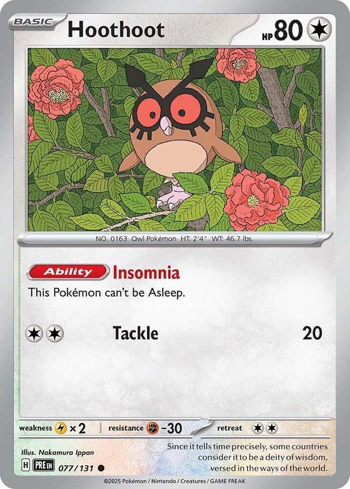 Hoothoot (077/131) [Scarlet & Violet: Prismatic Evolutions] - The Mythic Store | 24h Order Processing