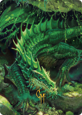 Lurking Green Dragon Art Card (Gold-Stamped Signature) [Commander Legends: Battle for Baldur's Gate Art Series] - The Mythic Store | 24h Order Processing