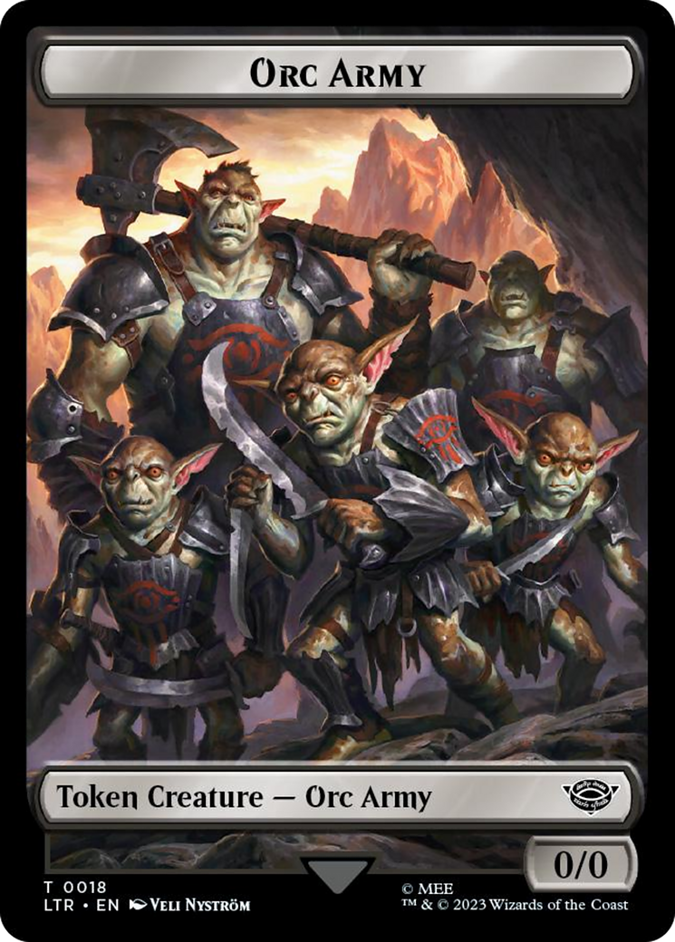Orc Army (0018) // Food (0022) Double-Sided Token (Surge Foil) [The Lord of the Rings: Tales of Middle-Earth Tokens] - The Mythic Store | 24h Order Processing