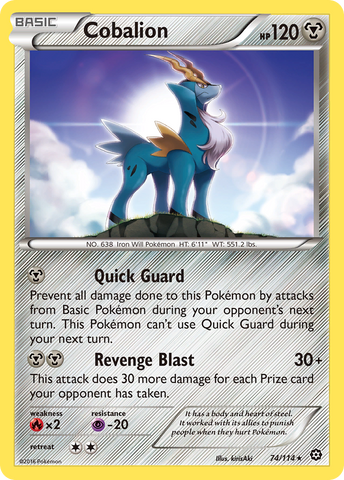 Cobalion (74/114) [XY: Steam Siege] - The Mythic Store | 24h Order Processing
