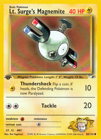 Lt. Surge's Magnemite (80/132) [Gym Heroes 1st Edition] - The Mythic Store | 24h Order Processing