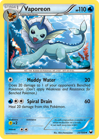 Vaporeon (25/108) [Black & White: Dark Explorers] - The Mythic Store | 24h Order Processing
