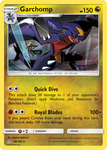 Garchomp (99/156) (Cracked Ice Holo) (Theme Deck Exclusive) [Sun & Moon: Ultra Prism] - The Mythic Store | 24h Order Processing