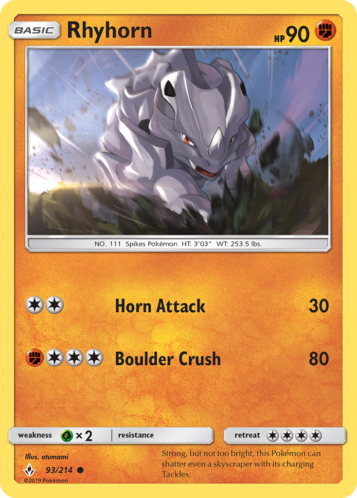 Rhyhorn (93/214) [Sun & Moon: Unbroken Bonds] - The Mythic Store | 24h Order Processing