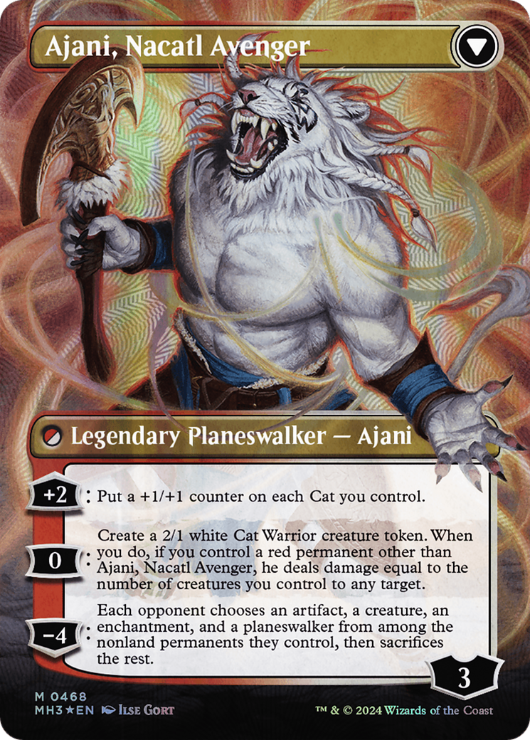 Ajani, Nacatl Pariah // Ajani, Nacatl Avenger (Borderless) (Textured Foil) [Modern Horizons 3] - The Mythic Store | 24h Order Processing