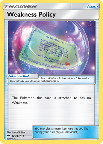Weakness Policy (126/147) [Sun & Moon: Burning Shadows] - The Mythic Store | 24h Order Processing