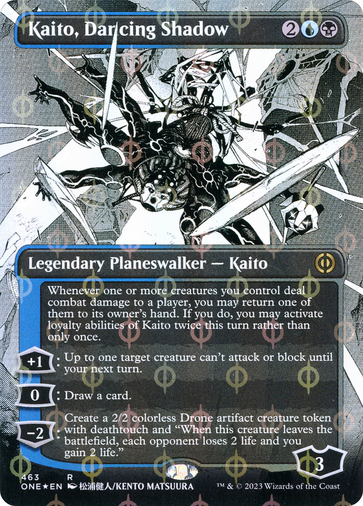 Kaito, Dancing Shadow (Borderless Manga Step-and-Compleat Foil) [Phyrexia: All Will Be One] - The Mythic Store | 24h Order Processing