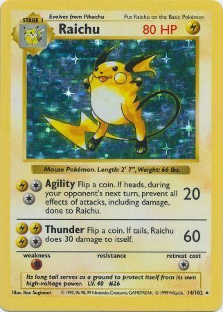 Raichu (14/102) [Base Set Shadowless Unlimited] - The Mythic Store | 24h Order Processing