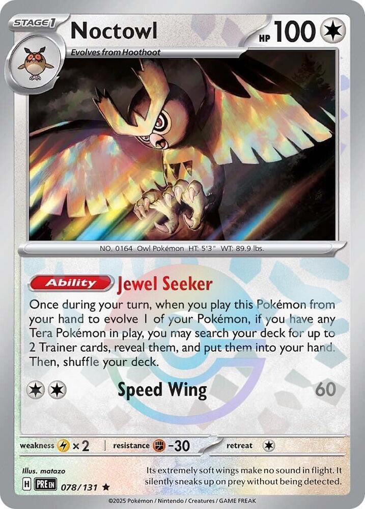 Noctowl (078/131) (Poke Ball Pattern) [Scarlet & Violet: Prismatic Evolutions] - The Mythic Store | 24h Order Processing