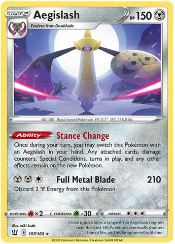 Aegislash (107/163) (107/163) [Sword & Shield: Battle Styles] - The Mythic Store | 24h Order Processing