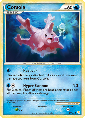 Corsola (37/123) [HeartGold & SoulSilver: Base Set] - The Mythic Store | 24h Order Processing
