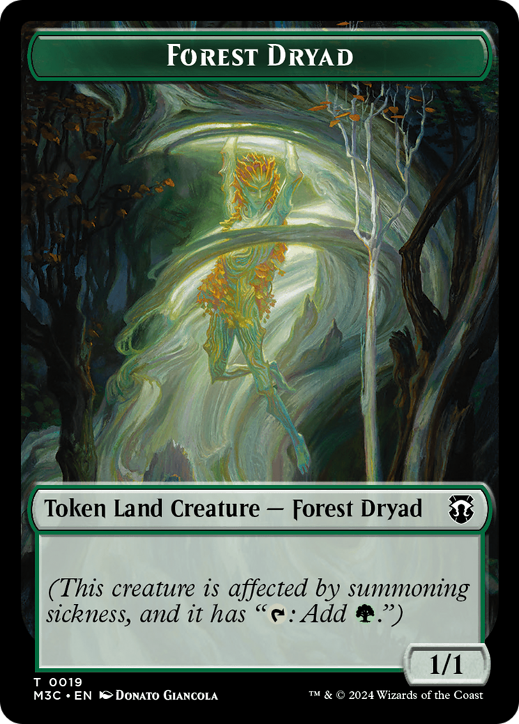 Forest Dryad (Ripple Foil) // Emblem - Vivien Reid Double-Sided Token [Modern Horizons 3 Commander Tokens] - The Mythic Store | 24h Order Processing