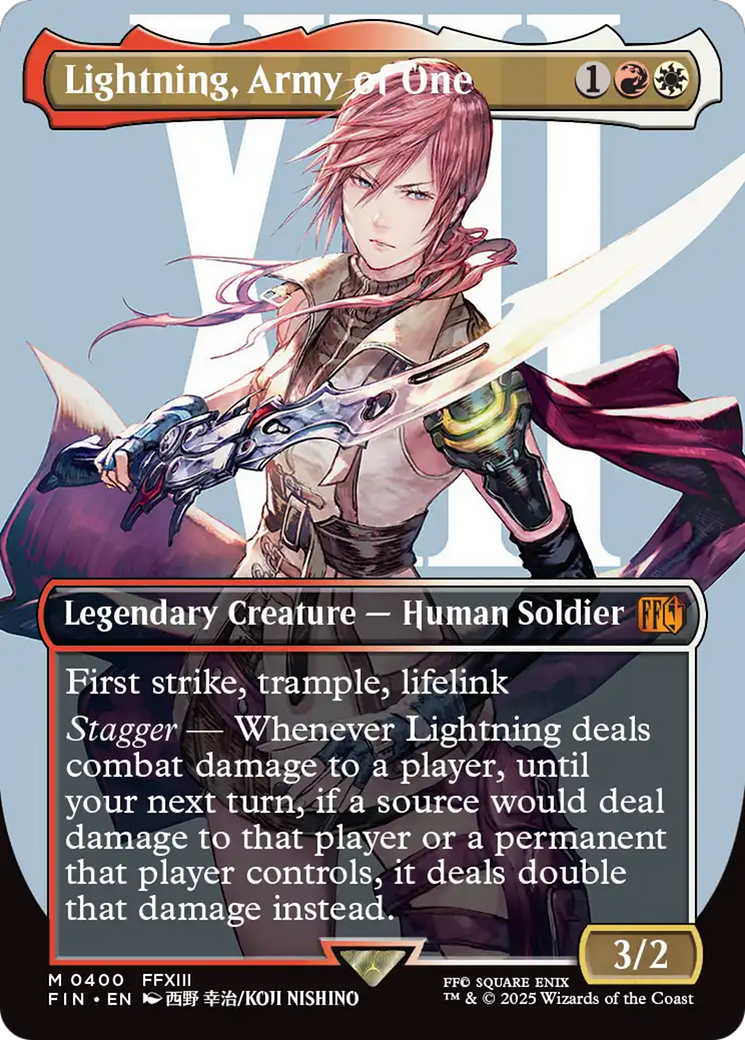 Lightning, Army of One (Borderless) (0400) [FINAL FANTASY] - The Mythic Store | 24h Order Processing