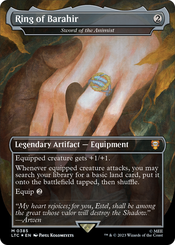 Ring of Barahir - Sword of the Animist (Borderless) (Surge Foil Realms and Relics) [The Lord of the Rings: Tales of Middle-Earth Commander] - The Mythic Store | 24h Order Processing