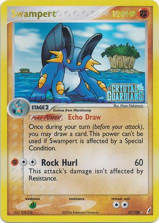 Swampert (27/100) (Stamped) [EX: Crystal Guardians] - The Mythic Store | 24h Order Processing