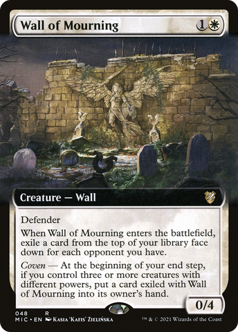 Wall of Mourning (Extended Art) [Innistrad: Midnight Hunt Commander] - The Mythic Store | 24h Order Processing
