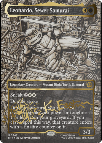 Leonardo, Sewer Samurai (Borderless) (Gold-Stamped Signature) [Teenage Mutant Ninja Turtles] - The Mythic Store | 24h Order Processing
