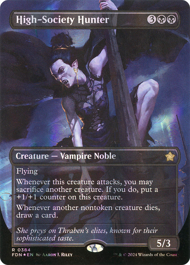 High-Society Hunter (Borderless) (Mana Foil) [Foundations] - The Mythic Store | 24h Order Processing